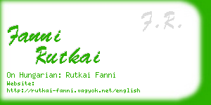 fanni rutkai business card